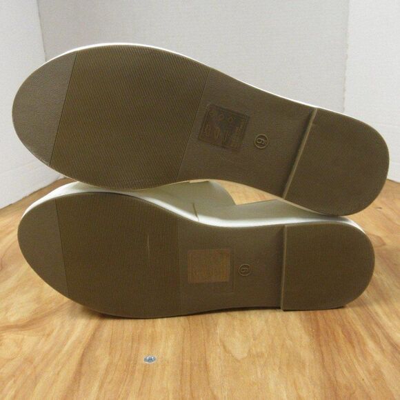 SHEIN Thick Platform Wedge Heel Slide Mule Womens Sz 9 Slip On White Sandal NEW - Picture 9 of 12